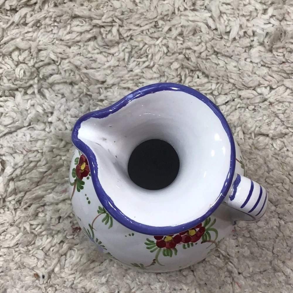 Castelli Faience floral oil pitcher small